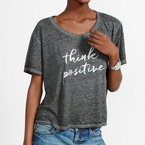 EXPRESS Think Positive Graphic Tee - Picture 1 of 1